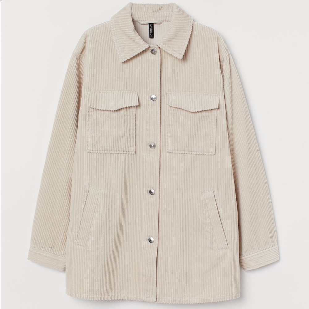 Light Beige/Cream Oversized Shirt Jacket (Size S)